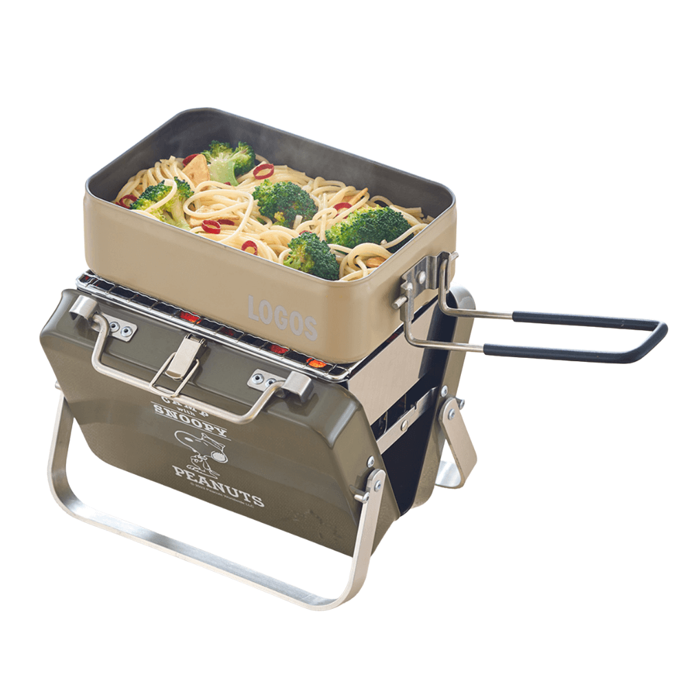 เตาถ่านบาร์บีคิว LOGOS SNOOPY (BEAGLE SCOUTS 50YEARS) ทรงกระเป๋า แบบพกพา_10